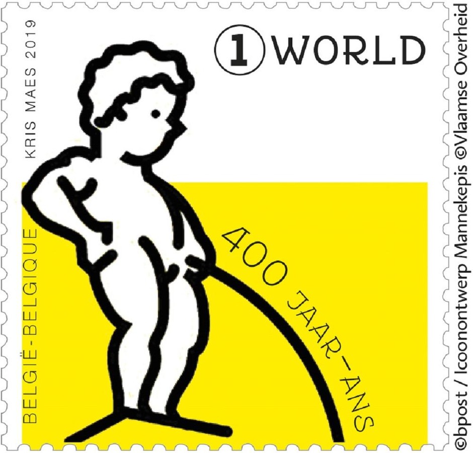 Un timbre-poste à l'effigie du Manneken Pis